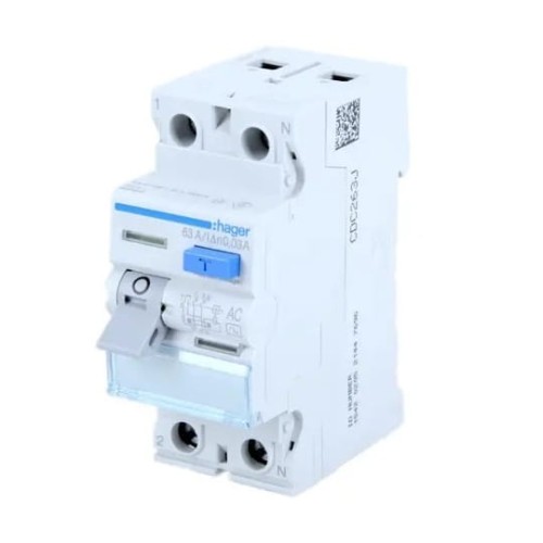 Disjuntor de corrente residual 1P+N 25A 30mA AC tipo CDC225J HAGER GPV-401-30
