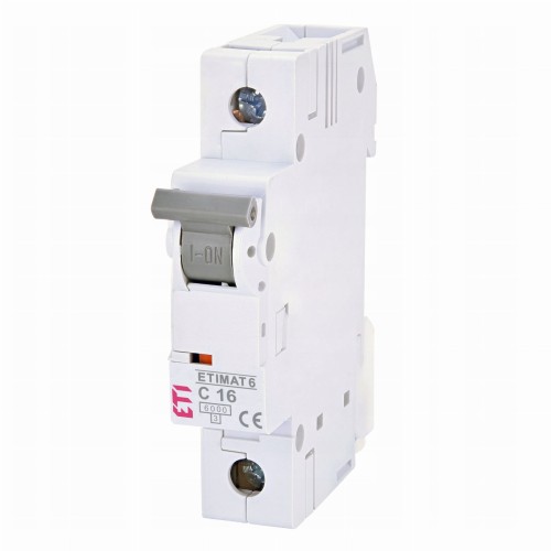 Disjuntor de sobreintensidade B 16A 1P 6kA ETIMAT6 002111516 ETI GPV-401-31