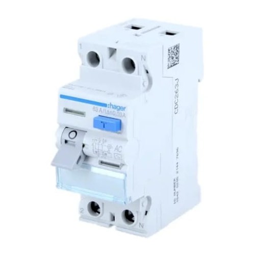Disjuntor de corrente residual RCCB 40A 2P 30mA AC tipo CDC240J HAGER GPV-401-32