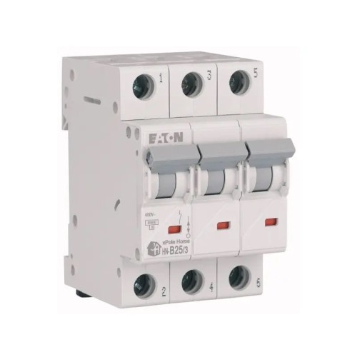 Disjuntor de sobreintensidade B 25A 3P 6kA HN-B25/3 xPolo Home 194883 EATON GPV-401-33
