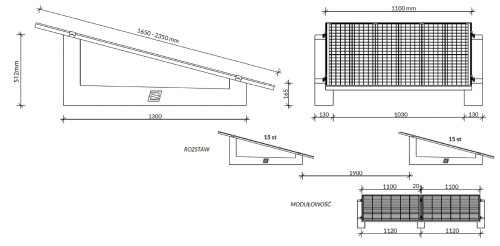Sistema de balastro para montagem vertical de PV em telhado plano SE1300 - palete de 10 peças GPV-600-02 (2)