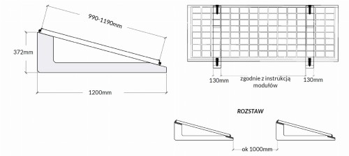Sistema de balastro para montagem horizontal de PV em telhado plano SE1200 - palete de 16 peças GPV-600-03 (2)