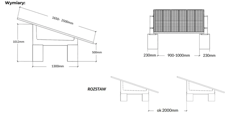 Sistema de balastro para montagem no solo GSE1300 - palete de 6 unidades GPV-600-04 (2)