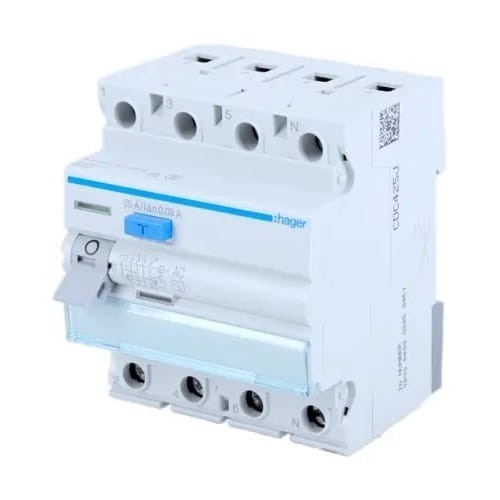 Disjuntor de corrente residual 4P 40A 30mA AC tipo CDC440J HAGER GPV-401-36