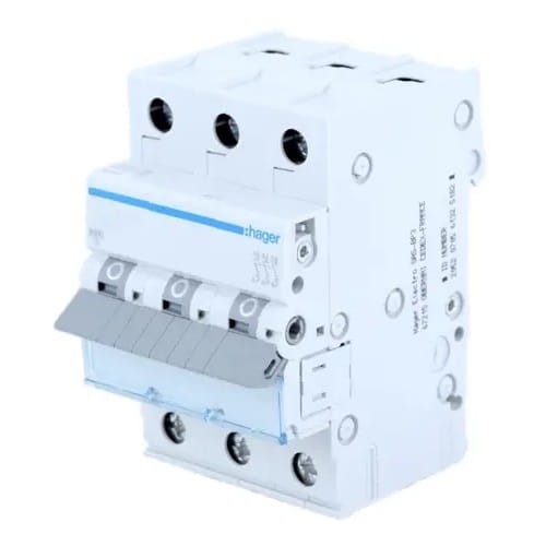 Disjuntor de sobreintensidade HAGER C 20A 3P 6kA MCN320E GPV-401-52