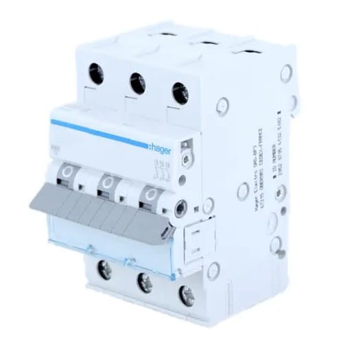 Disjuntor de sobreintensidade HAGER B 20A 3P 6kA MBN320E GPV-401-54