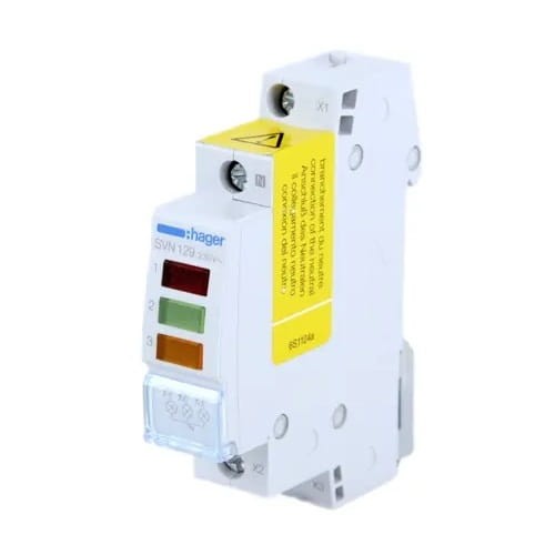 Lâmpada de sinalização LED tripla vermelha verde e laranja SVN129 HAGER GPV-401-58