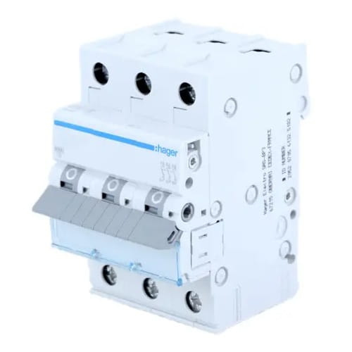 Disjuntor de sobreintensidade HAGER C 25A 3P 6kA MCN325E GPV-401-59