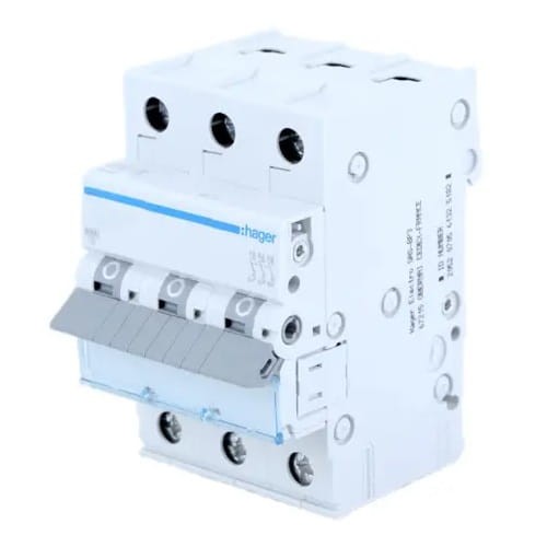 Disjuntor de sobreintensidade HAGER C 25A 3P 6kA MCN325E GPV-401-59