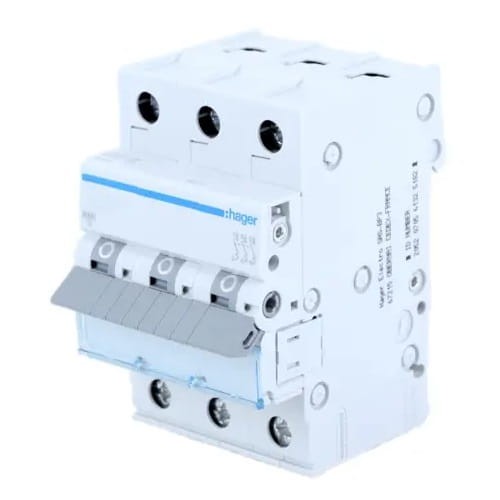 Disjuntor de sobreintensidade HAGER C 16A 3P 6kA MCN316E GPV-401-61