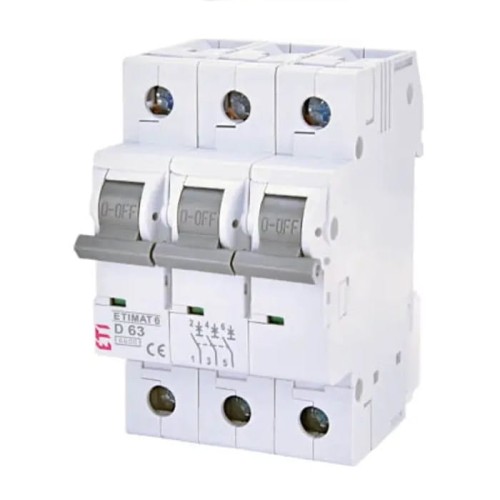 Disjuntor de sobreintensidade B 16A 3P 6kA ETIMAT6 002115516 ETI GPV-401-63