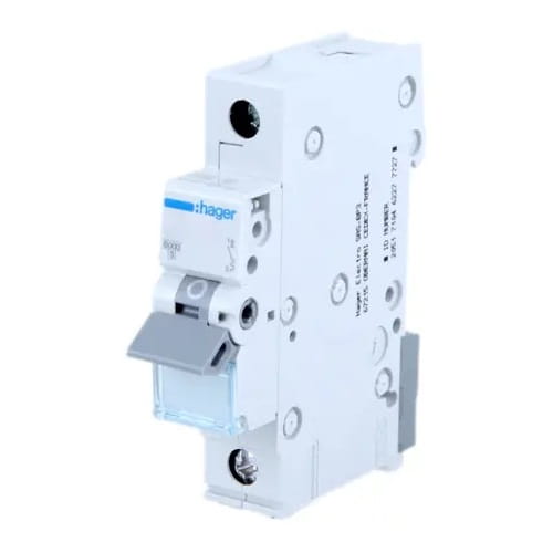Disjuntor de sobreintensidade HAGER B 6A 1P 6kA MBN106E GPV-401-65
