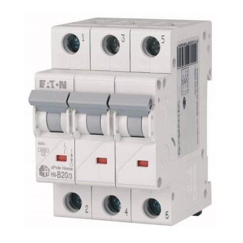 Disjuntor de sobreintensidade B 20A 3P 6kA HN-B20/3 xPólo Casa 194882 EATON GPV-401-67