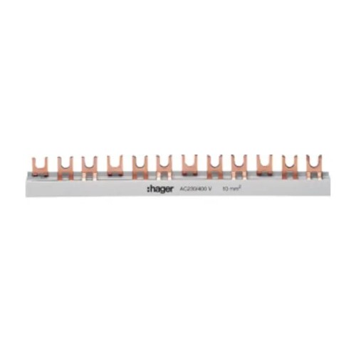 Calha de junção 3 pólos 57mod 10mm2, KDN363B bifurcado Hager GPV-401-80