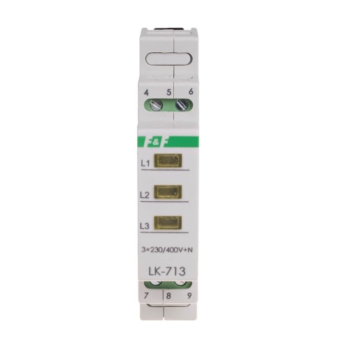 Lâmpada indicadora 3×230 V+N 3xLED 3 cores LK-713 K F&F FILIPOWSKI GPV-401-82