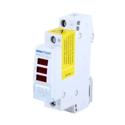 Luz de sinalização LED tripla vermelha 230VAC SVN127 HAGER GPV-401-84