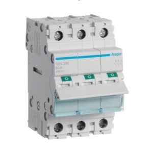 Interruptor de isolamento trifásico seccionador 3P 100A 400V AC SBN390 HAGER