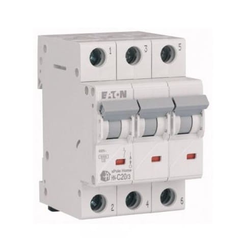Disjuntor de sobrecorrente Eaton C 20A 3P 6kA GPV-401-88