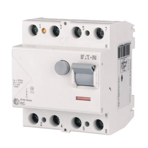 Disjuntor de corrente residual Eaton 4P 25A 6kA 30mA AC Tipo GPV-401-89