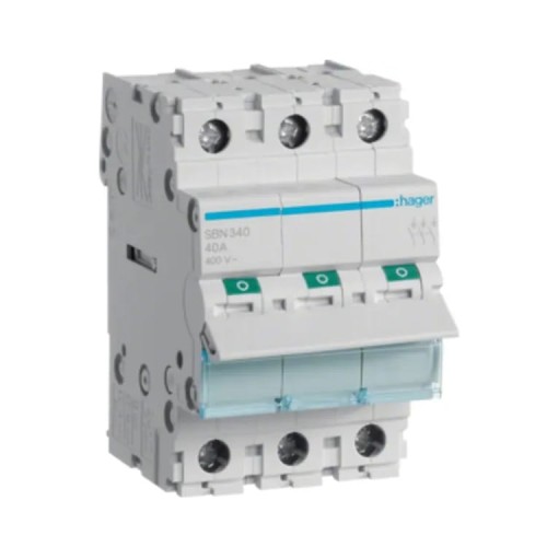 Seccionador trifásico Hager 3P 40A 400V AC GPV-401-95