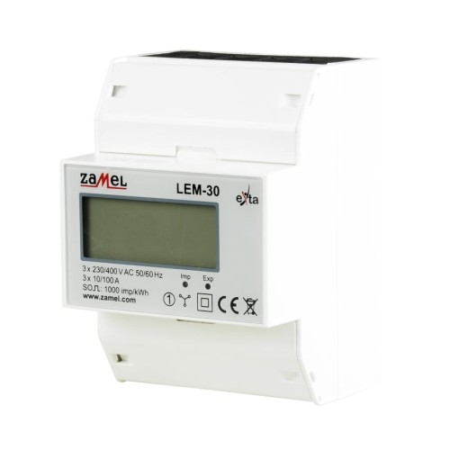 Contador de eletricidade trifásico Zamel 100A LCD GPV-401-109