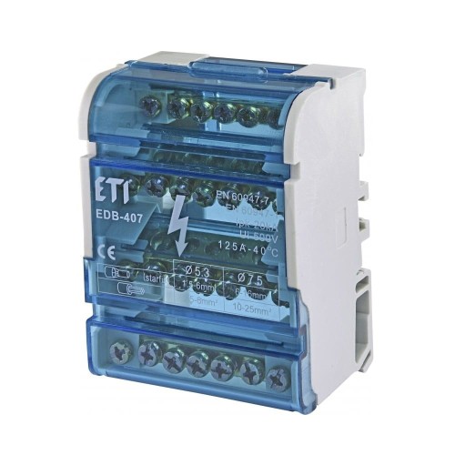ETI Bloco de distribuição 4-polo 125A 7-terminais GPV-401-144