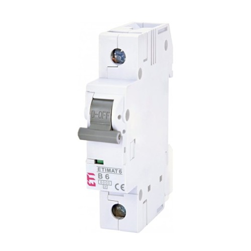 Disjuntor de sobrecorrente ETI B 6A 1P 6kA GPV-401-160