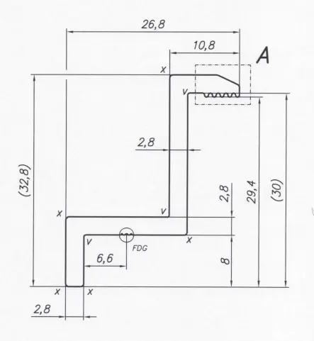 Grampo de extremidade H30 alumínio 6060 furo M8 pintado PV-03-30 (2)