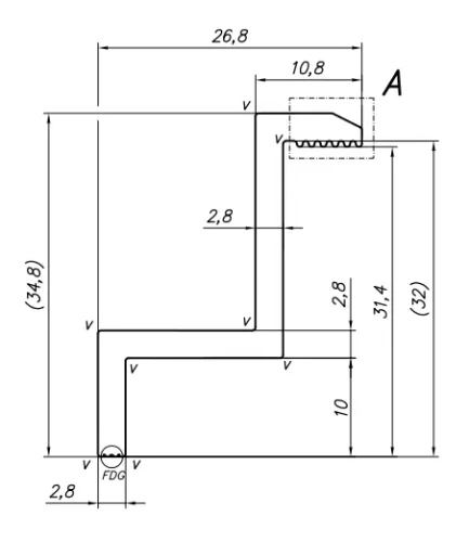 Grampo de extremidade H32 alumínio 6060 furo M8 pintado PV-03-31 (2)