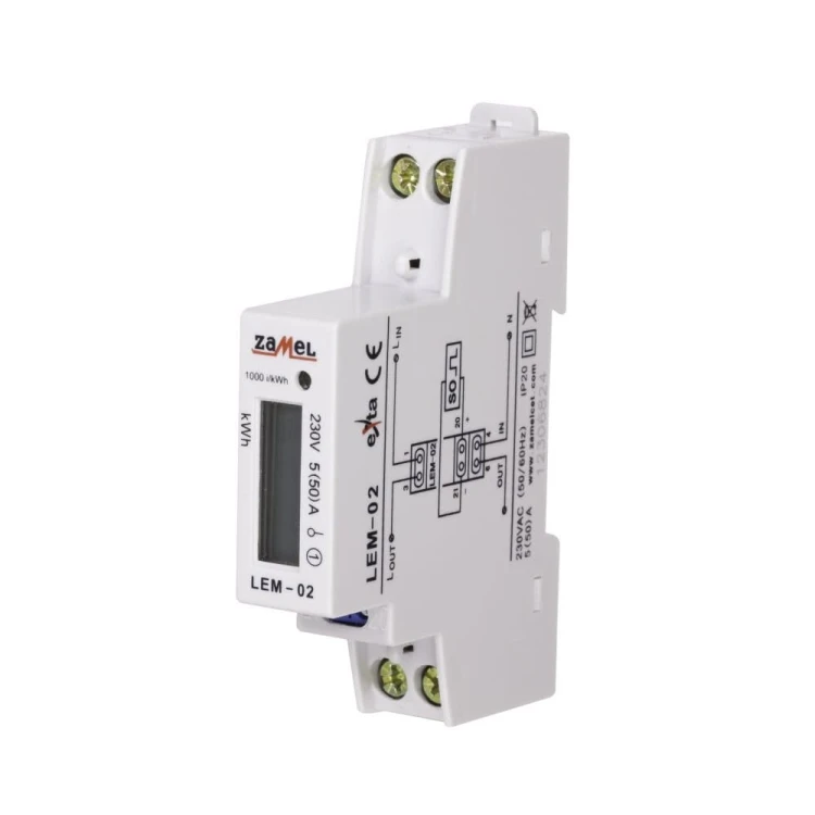 Contador de Eletricidade Zamel 1-Fase LCD 50A 1-MOD GPV-401-184 (2)