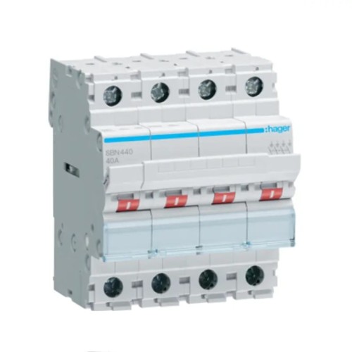 Hager Comutador de isolamento trifásico 4P 40A 400V AC GPV-401-190