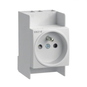Hager Tomada para trilho DIN 10-16A 250V com pino de aterramento
