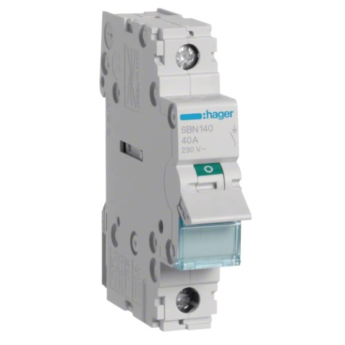 Hager Interruptor isolador monofásico 1P 40A 230V AC GPV-401-227
