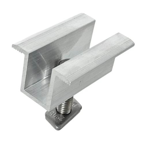 Braçadeira de pressão central H25 L50 Bruta com parafuso M8x20 e inserto para painéis de 30 mm PV-04-16