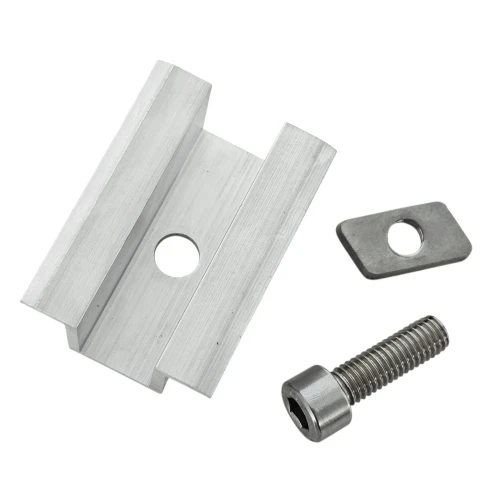 Braçadeira de pressão central H25 L50 Bruta com parafuso M8x20 e inserto para painéis de 30 mm PV-04-16 (2)