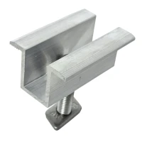 Braçadeira de pressão central H25 L50 Bruta com parafuso M8x25 e inserto para painéis de 35 mm