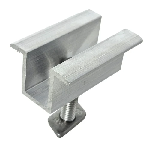 Braçadeira de pressão central H25 L50 Bruta com parafuso M8x25 e inserto para painéis de 35 mm PV-04-17