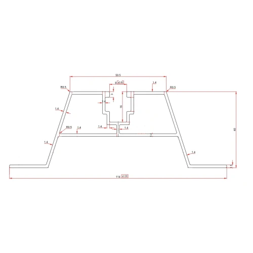 Ponte Trapezoidal 60cm H-40 em EPDM para Telhados em Chapa Trapezoidal PV-02-03-03 (2)