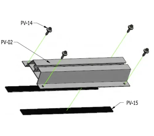 Ponte Trapezoidal 60cm H-40 em EPDM para Telhados em Chapa Trapezoidal PV-02-03-03 (5)