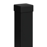 Poste de vedação 80x80x2 mm, comprimento 2,4 m, preto