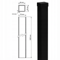 Poste de vedação 80x80x2 mm, comprimento 2,4 m, preto GPV-700-74 (3)
