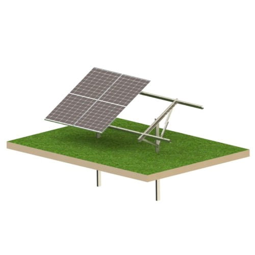 Kit Solar T1V Light – estrutura fotovoltaica de solo para 4 painéis GPV-T1V-L4 (1)