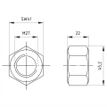 Porca sextavada M27 DIN 934 A2-70 000-056 (2)