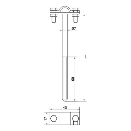 Suporte para arame aparafusável h=12cm zinco galvânico 000-150 (2)