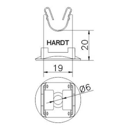 Poste baixo para arame com base de plástico h=20mm aço inoxidável resistente a ácidos 000-149 (2)