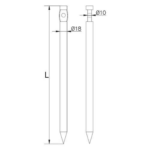 Âncora de cravação simples l=35cm aço galvanizado galvanicamente 000-164 (2)