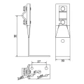 Suporte angular com placa h=8cm galvanizado 000-146 (2)