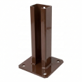 Base para poste de vedação 60x40 castanho RAL 8017 galvanizada 000-154 (1)