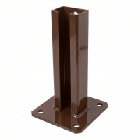 Base para poste de vedação 60x40 castanho RAL 8017 galvanizada