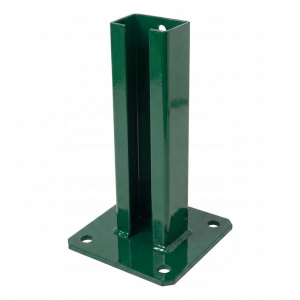 Base para poste de vedação 60x40 verde RAL 6005 galvanizada